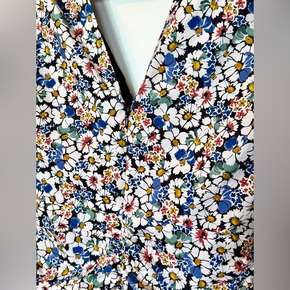 VERONICA BEARD Jackson Floral Ruched Sleeveless Mini Dress- Size 4 - Picture 9 of 10
